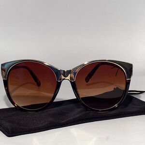 Eyebrow Sunglasses Oversized Silver Eyebrow Black Frame New